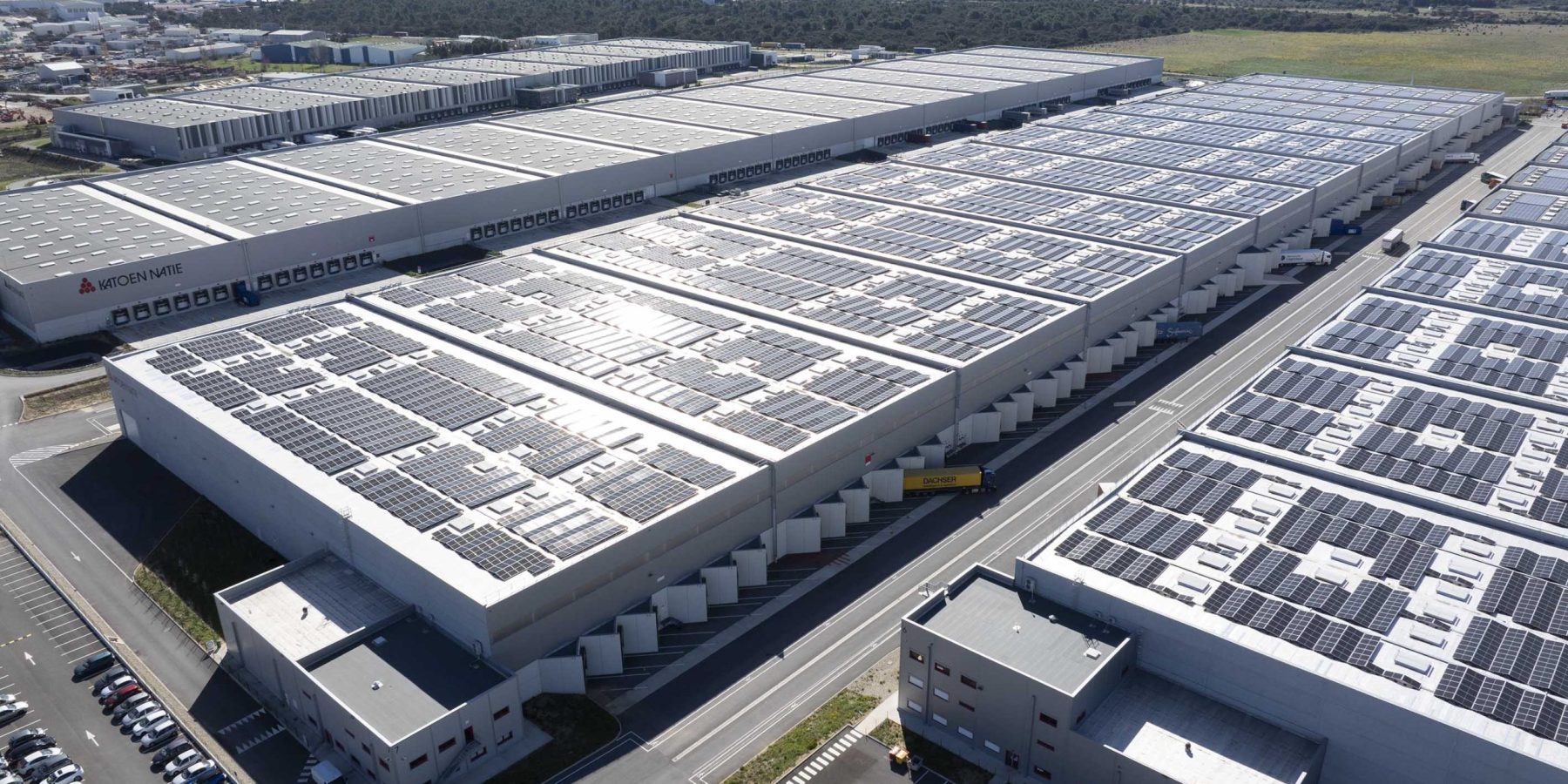 Centrale solaire en toiture groupe Katoen Natie - Urbasolar